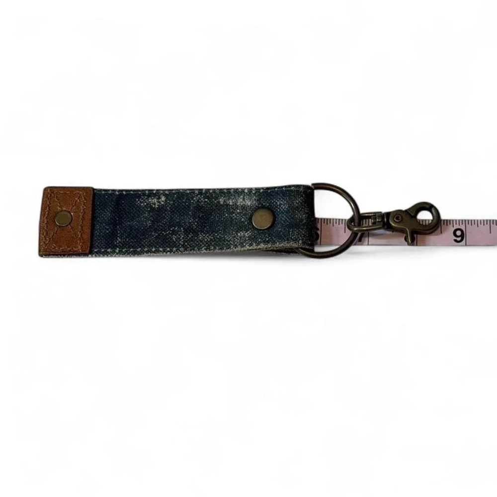 Recycled Denim & Leather‎ Keychain